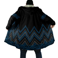 Blue Aotearoa Mangopare Kowhaiwhai Niho Taniwha Cloak Maori New Zealand - Polynesian Pride