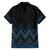 Blue Aotearoa Mangopare Kowhaiwhai and Niho Taniwha Family Matching Off Shoulder Short Dress and Hawaiian Shirt Maori New Zealand