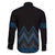 Blue Aotearoa Mangopare Kowhaiwhai and Niho Taniwha Family Matching Off Shoulder Short Dress and Hawaiian Shirt Maori New Zealand