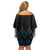 Blue Aotearoa Mangopare Kowhaiwhai and Niho Taniwha Family Matching Off Shoulder Short Dress and Hawaiian Shirt Maori New Zealand