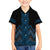 Blue Aotearoa Mangopare Kowhaiwhai and Niho Taniwha Family Matching Off Shoulder Short Dress and Hawaiian Shirt Maori New Zealand