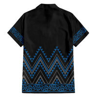 Blue Aotearoa Mangopare Kowhaiwhai and Niho Taniwha Hawaiian Shirt Maori New Zealand
