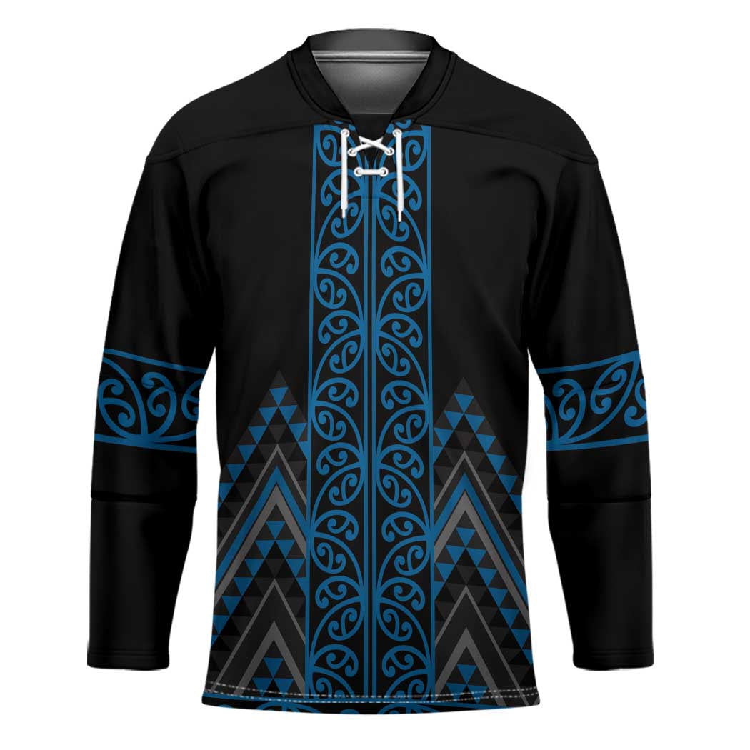 Blue Aotearoa Mangopare Kowhaiwhai Niho Taniwha Hockey Jersey Maori New Zealand - Polynesian Pride