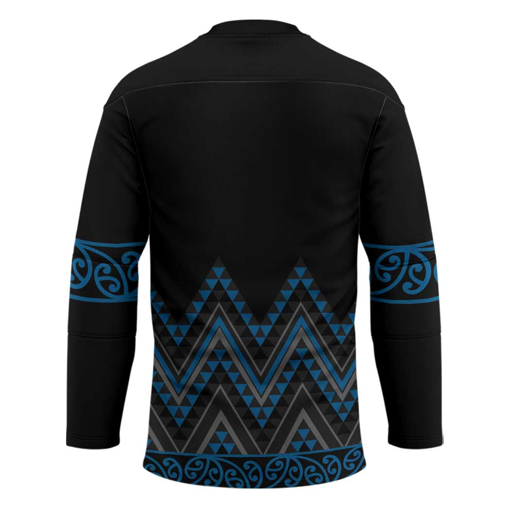 Blue Aotearoa Mangopare Kowhaiwhai Niho Taniwha Hockey Jersey Maori New Zealand - Polynesian Pride