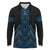 Blue Aotearoa Mangopare Kowhaiwhai and Niho Taniwha Long Sleeve Polo Shirt Maori New Zealand