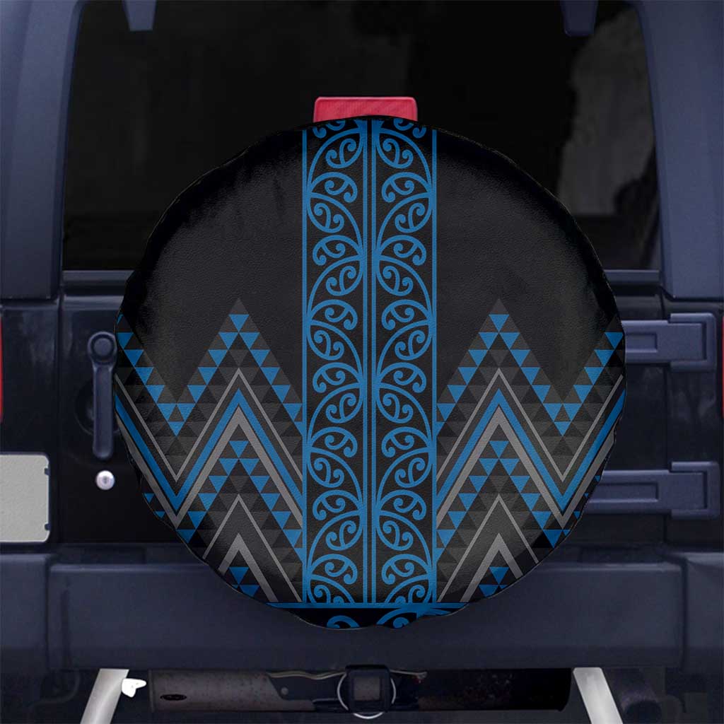 Blue Aotearoa Mangopare Kowhaiwhai and Niho Taniwha Spare Tire Cover Maori New Zealand