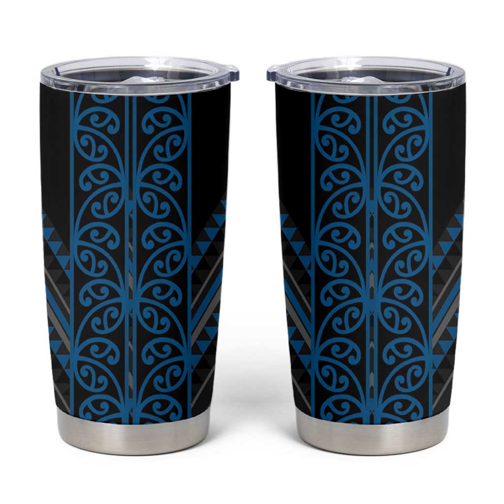 Blue Aotearoa Mangopare Kowhaiwhai and Niho Taniwha Tumbler Cup Maori New Zealand