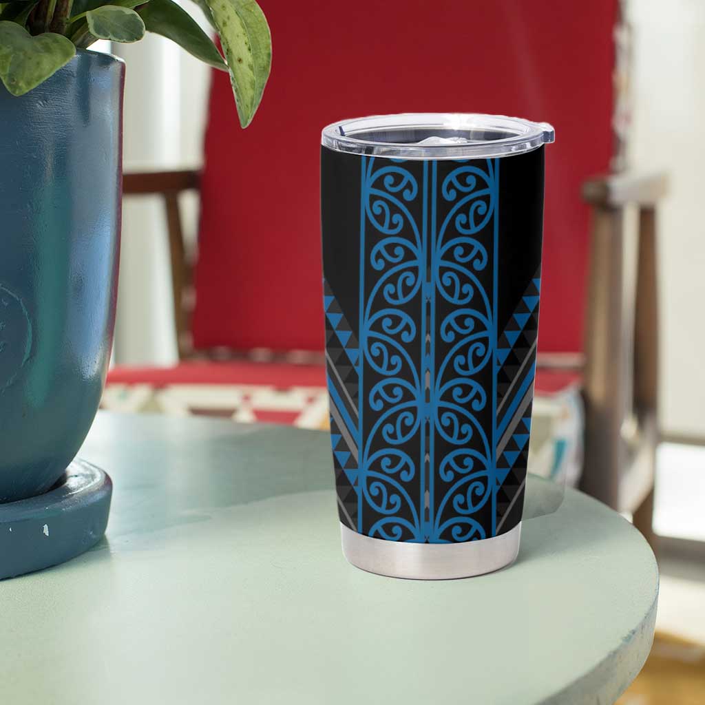 Blue Aotearoa Mangopare Kowhaiwhai and Niho Taniwha Tumbler Cup Maori New Zealand