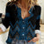 Blue Aotearoa Mangopare Kowhaiwhai and Niho Taniwha Women Casual Shirt Maori New Zealand