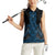 Blue Aotearoa Mangopare Kowhaiwhai and Niho Taniwha Women Sleeveless Polo Shirt Maori New Zealand