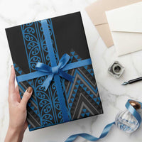 Blue Aotearoa Mangopare Kowhaiwhai and Niho Taniwha Wrapping Paper Maori New Zealand - Polynesian Pride