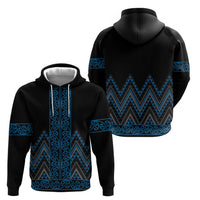 Blue Aotearoa Mangopare Kowhaiwhai and Niho Taniwha Zip Hoodie Maori New Zealand