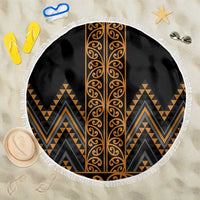 Gold Aotearoa Mangopare Kowhaiwhai and Niho Taniwha Beach Blanket Maori New Zealand