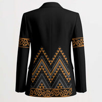 Gold Aotearoa Mangopare Kowhaiwhai Niho Taniwha Blazer Maori New Zealand - Polynesian Pride