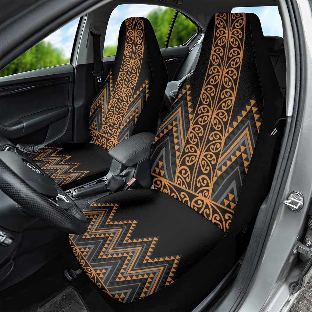 Gold Aotearoa Mangopare Kowhaiwhai and Niho Taniwha Car Seat Cover Maori New Zealand