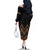 Gold Aotearoa Mangopare Kowhaiwhai and Niho Taniwha Family Matching Off The Shoulder Long Sleeve Dress and Hawaiian Shirt Maori New Zealand