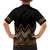 Gold Aotearoa Mangopare Kowhaiwhai and Niho Taniwha Family Matching Off Shoulder Short Dress and Hawaiian Shirt Maori New Zealand