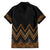 Gold Aotearoa Mangopare Kowhaiwhai and Niho Taniwha Family Matching Off Shoulder Short Dress and Hawaiian Shirt Maori New Zealand