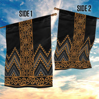 Gold Aotearoa Mangopare Kowhaiwhai and Niho Taniwha Garden Flag Maori New Zealand