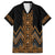 Gold Aotearoa Mangopare Kowhaiwhai and Niho Taniwha Hawaiian Shirt Maori New Zealand