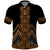 Gold Aotearoa Mangopare Kowhaiwhai and Niho Taniwha Polo Shirt Maori New Zealand