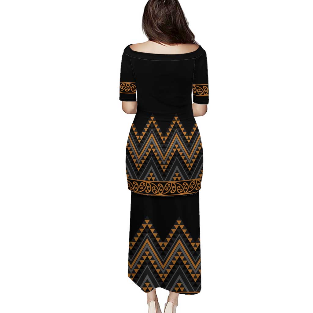 Gold Aotearoa Mangopare Kowhaiwhai and Niho Taniwha Puletasi Maori New Zealand