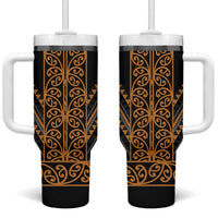 Gold Aotearoa Mangopare Kowhaiwhai and Niho Taniwha Tumbler With Handle Maori New Zealand