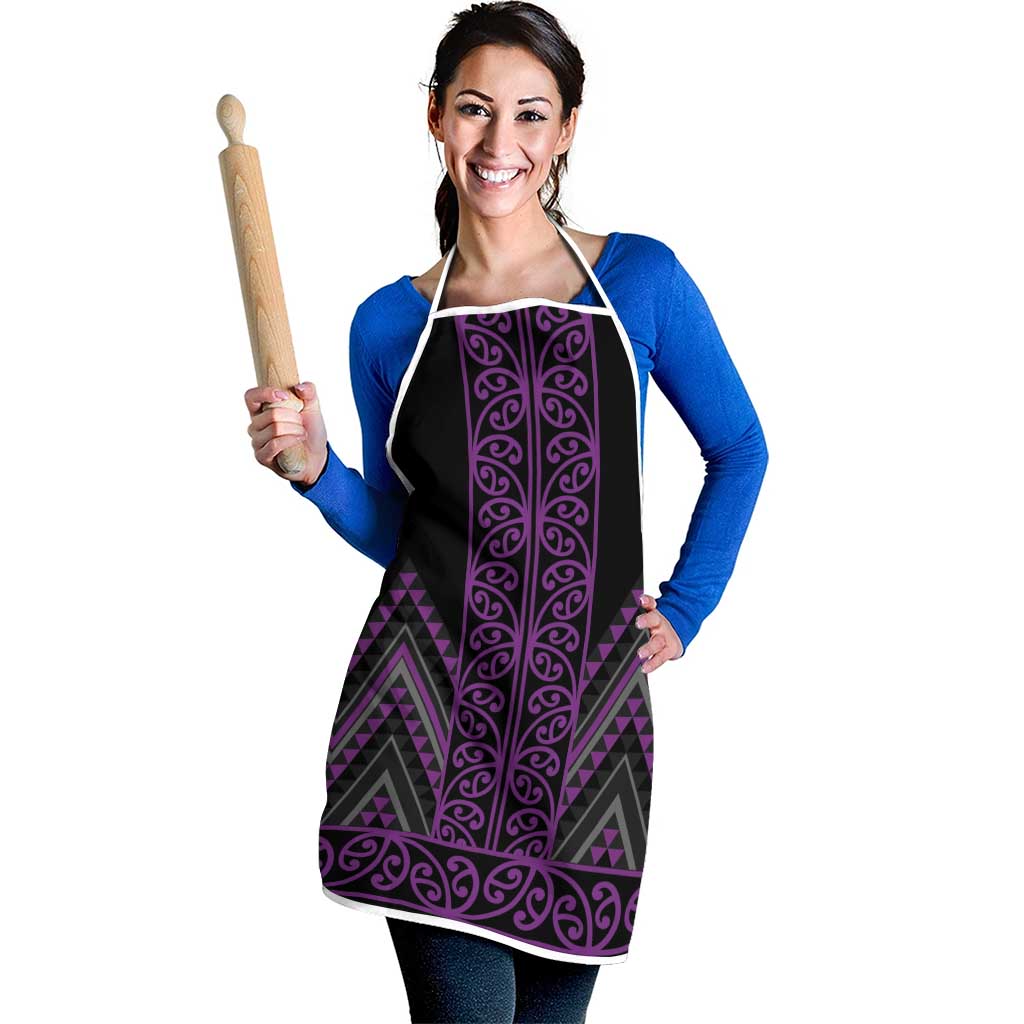 Purple Aotearoa Mangopare Kowhaiwhai Niho Taniwha Apron Maori New Zealand - Polynesian Pride