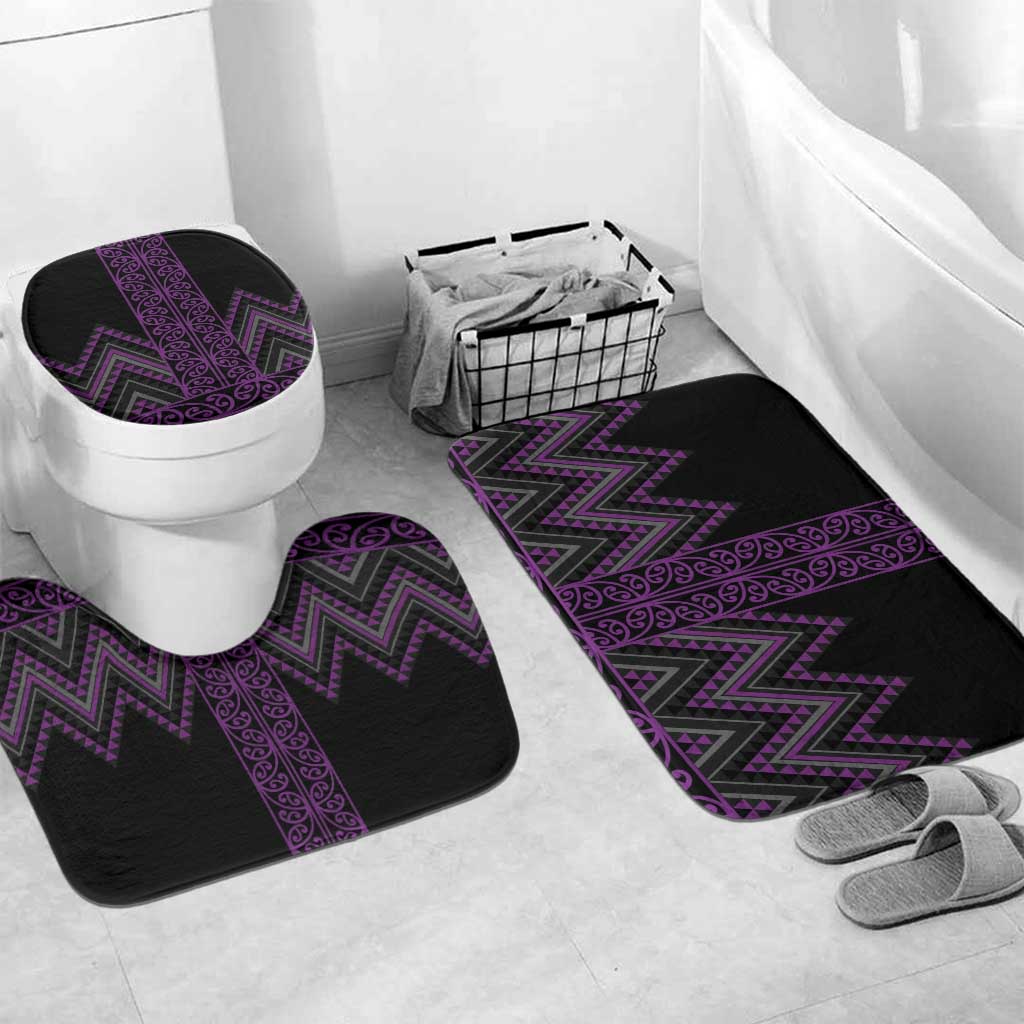 Purple Aotearoa Mangopare Kowhaiwhai Niho Taniwha Bathroom Set Maori New Zealand - Polynesian Pride