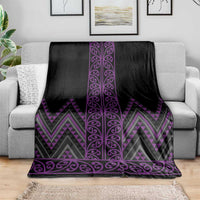 Purple Aotearoa Mangopare Kowhaiwhai and Niho Taniwha Blanket Maori New Zealand