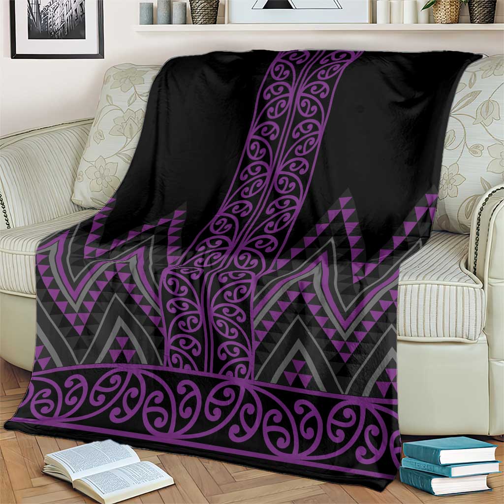 Purple Aotearoa Mangopare Kowhaiwhai and Niho Taniwha Blanket Maori New Zealand