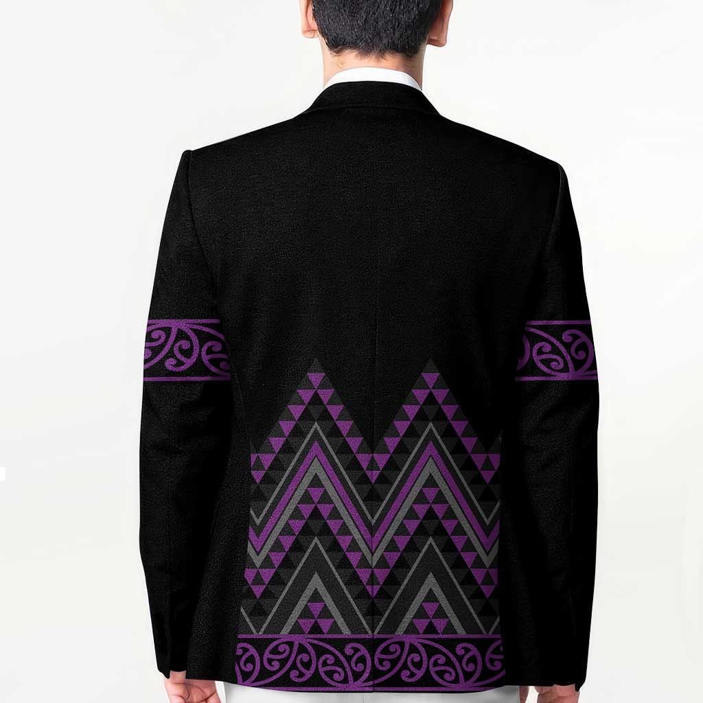 Purple Aotearoa Mangopare Kowhaiwhai Niho Taniwha Blazer Maori New Zealand - Polynesian Pride