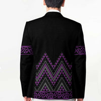 Purple Aotearoa Mangopare Kowhaiwhai Niho Taniwha Blazer Maori New Zealand - Polynesian Pride