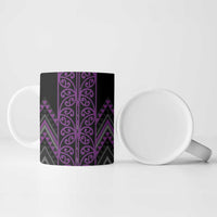 Purple Aotearoa Mangopare Kowhaiwhai Niho Taniwha Ceramic Mug Maori New Zealand - Polynesian Pride