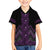 Purple Aotearoa Mangopare Kowhaiwhai and Niho Taniwha Family Matching Off Shoulder Short Dress and Hawaiian Shirt Maori New Zealand