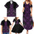 Purple Aotearoa Mangopare Kowhaiwhai and Niho Taniwha Family Matching Summer Maxi Dress and Hawaiian Shirt Maori New Zealand