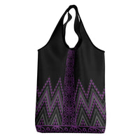 Purple Aotearoa Mangopare Kowhaiwhai and Niho Taniwha Grocery Bag Maori New Zealand