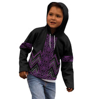 Purple Aotearoa Mangopare Kowhaiwhai and Niho Taniwha Kid Hoodie Maori New Zealand
