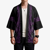 Purple Aotearoa Mangopare Kowhaiwhai Niho Taniwha Kimono Maori New Zealand - Polynesian Pride