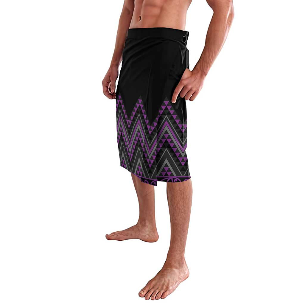 Purple Aotearoa Mangopare Kowhaiwhai and Niho Taniwha Lavalava Maori New Zealand