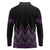 Purple Aotearoa Mangopare Kowhaiwhai and Niho Taniwha Long Sleeve Polo Shirt Maori New Zealand