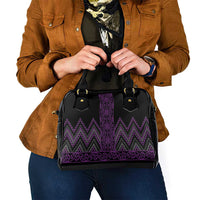 Purple Aotearoa Mangopare Kowhaiwhai and Niho Taniwha Shoulder Handbag Maori New Zealand