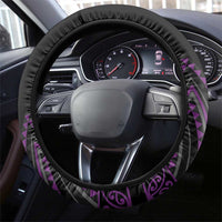 Purple Aotearoa Mangopare Kowhaiwhai and Niho Taniwha Steering Wheel Cover Maori New Zealand