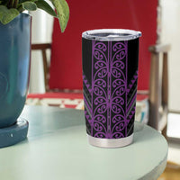 Purple Aotearoa Mangopare Kowhaiwhai and Niho Taniwha Tumbler Cup Maori New Zealand