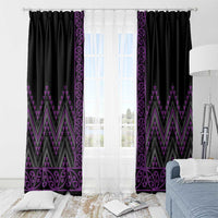 Purple Aotearoa Mangopare Kowhaiwhai and Niho Taniwha Window Curtain Maori New Zealand