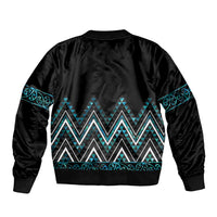 Paua Shell Aotearoa Mangopare Kowhaiwhai and Niho Taniwha Bomber Jacket Maori New Zealand