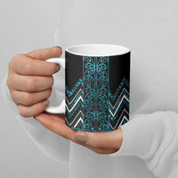 Paua Shell Aotearoa Mangopare Kowhaiwhai Niho Taniwha Ceramic Mug Maori New Zealand - Polynesian Pride