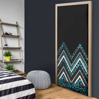 Paua Shell Aotearoa Mangopare Kowhaiwhai Niho Taniwha Door Cover Maori New Zealand - Polynesian Pride