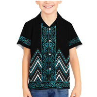 Paua Shell Aotearoa Mangopare Kowhaiwhai and Niho Taniwha Family Matching Mermaid Dress and Hawaiian Shirt Maori New Zealand