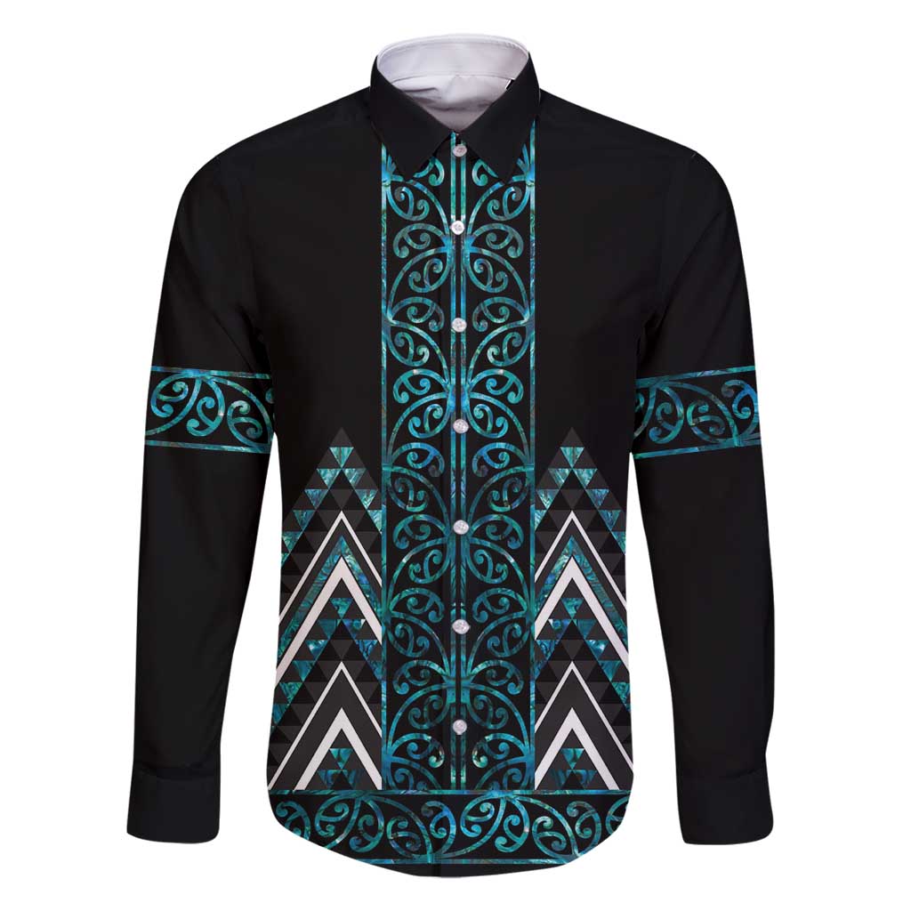 Paua Shell Aotearoa Mangopare Kowhaiwhai and Niho Taniwha Family Matching Off Shoulder Short Dress and Hawaiian Shirt Maori New Zealand